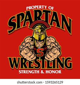 property of spartan wrestling team design for school, college or league