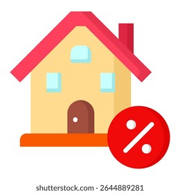 Property tax flat color icon. Simple vector icon design in flat color style. Editable vector format
