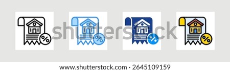 Property Tax Icon Collection Set Multiple Style