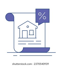 The property tax icon provides information about property taxation and details related to real estate taxes.