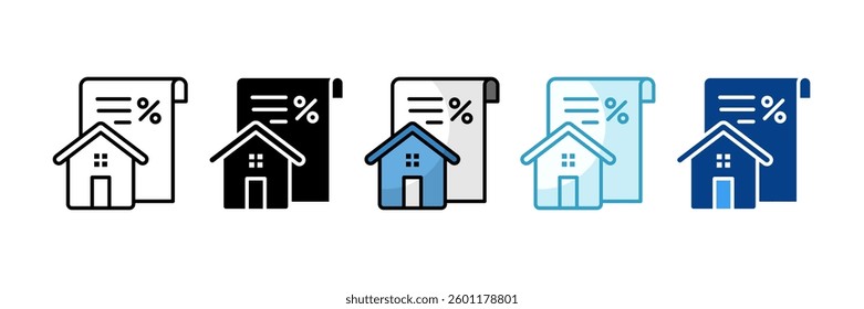 Property Tax Icon Set Multiple Style Collection