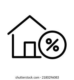 Property tax icon. Simple design. Outline vector. Isolated on white background.