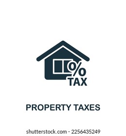 Property taxes icon. Monochrome simple sign from common tax collection. Property taxes icon for logo, templates, web design and infographics.