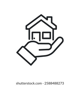 Property thin line icons. Perfect pixel on transparent background