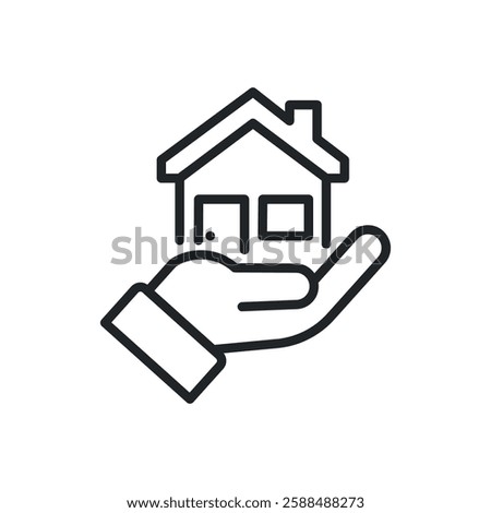 Property thin line icons. Perfect pixel on transparent background