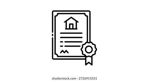 Título De Propriedade Ícone De Certificado De Escritura Para Direito Imobiliário E Documentação