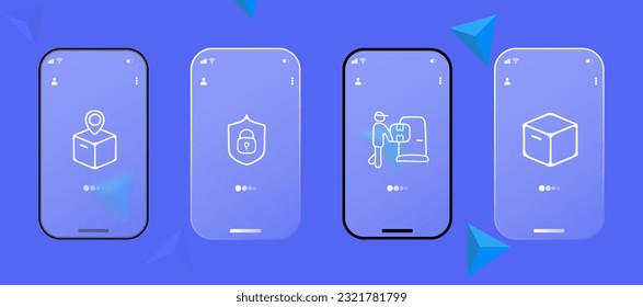Property Transportation Icon. Moving services, relocation, household goods transport, furniture transportation, asset relocation. Glassmorphism style. Ui phone app