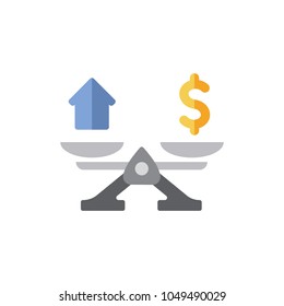 Property valuation icon flat symbol. Isolated vector illustration of  icon sign concept for your web site mobile app logo UI design.