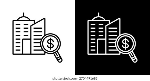 Conjunto de iconos de valoración de propiedades en Ilustración vectorial de contorno en blanco y negro