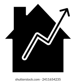 Property Value Boost icon line vector illustration