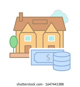 Eigenschaftenwert-Symbol. Einfache Vektorillustration, Rahmenelemente für Farbmarktsymbole für i und ux, Website oder mobile Anwendungen
