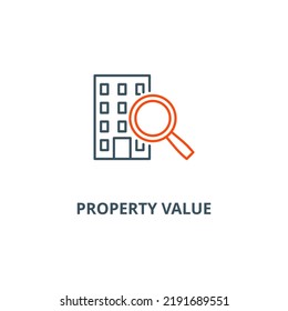 Property Value Icon Vector Illustration Concept Isolated On White Background Used For Web And Mobile