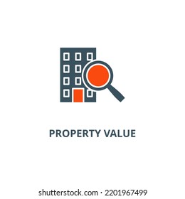 Property Value Icon Vector Illustration Concept Isolated On White Background Used For Web And Mobile