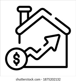 Property Value Line Icon,  Real Estate  Web And Mobile Icon