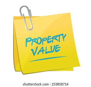 property value memo post illustration design over a white background