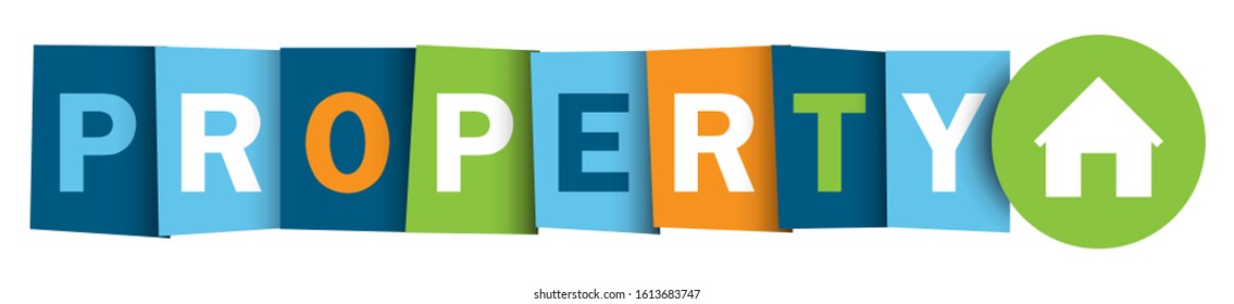 PROPERTY vector typography web button with symbol