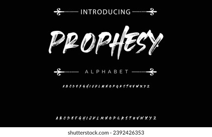 Prophesy Stylish brush painted an uppercase vector letters, alphabet, typeface.