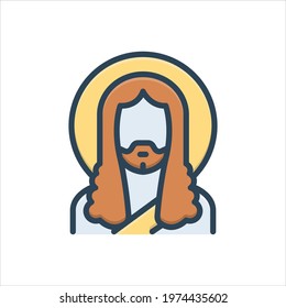 Prophet. Colorful vector illustration icon.