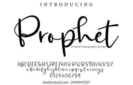 Prophet Font Stylish brush painted an uppercase vector letters, alphabet, typeface