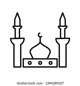 Prophet mosque Beautiful Line Black Icon