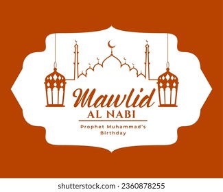prophet muhammad birthday mawlid al nabi (translation: prophet Muhammad birthday) wishes card vector