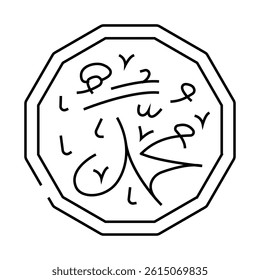 prophet muhammad name line icon vector. prophet muhammad name sign. isolated contour symbol black illustration
