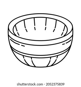 Der Prophet Mohammed's Bowl und Heilige Siegel Teil der muslimischen historischen Objekte Hand Zeichnen Symbol Set Vektorgrafik.