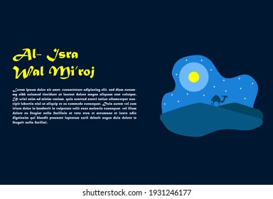 Prophet Muhammad's travel background design. isra mi'raj design