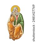 Prophet Saint Elijah in Byzantine style isolated