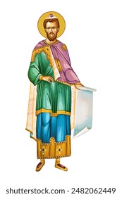 Prophet Saint Elijah in Byzantine style isolated