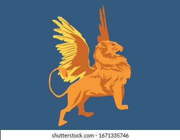 Prophetic Animal Biblical Illustration Prophecy Of Daniel Chapter 7 Representing Lion With Wings