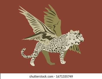 Prophetic Animal Biblical Illustration Prophecy Of Daniel Chapter 7 Showing Leopard With Four Heads And Wings