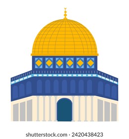 The Prophet's Mosque Al Aqsa or Dome of the Rock is suitable for Mawlid Al Nabi and Al-Isra and Al-Mi'raj or israa and Miraj decoration.