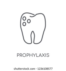 Prophylaxis linear icon. Modern outline Prophylaxis logo concept on white background from Dentist collection. Suitable for use on web apps, mobile apps and print media.