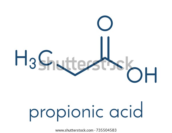 Propionic Acid Propanoic Acid Molecule Used Stock Vector