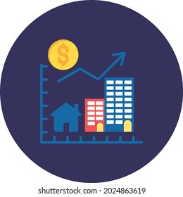 Propoerty Flat Circle Vector Icon Design