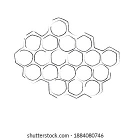 Propolis.
Schwarz-Weiß-Bild einer Honigwabe. Bienenhonig und Propolis.
