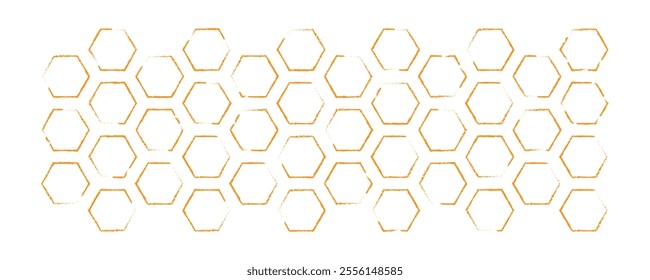 Propolis Honey comb background. Textured Honeycomb structure. Honey, pollen, wax, parchment and bee products in sketch style. Stock vector illustration isolated on a white background.