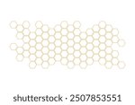 Propolis Honey comb. Honeycomb structure. Honey, pollen, wax, parchment and bee products in sketch style. Stock vector illustration isolated on a white background.