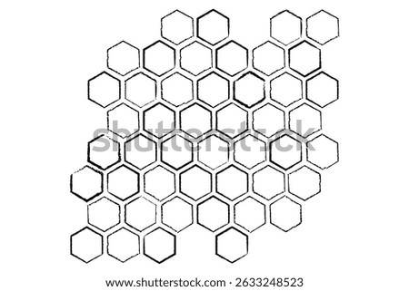 Propolis Honey comb. Honeycomb structure pattern. Honey, pollen, wax, parchment and bee products in sketch style. Stock vector illustration isolated on a white background.