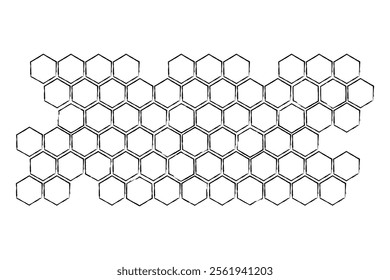 Propolis Honey comb pattern. Honeycomb structure. Honey, pollen, wax, parchment and bee products in sketch style. Stock vector illustration isolated on white background.