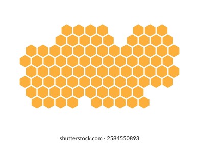 Propolis Honey comb pattern. Honeycomb structure logo. Honey, pollen, wax, parchment and bee products. Stock vector illustration isolated on a white background.