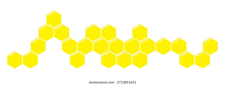Patrón de peine de miel de propóleo. Logotipo de la estructura del panal. Miel, polen, cera, pergamino y productos apícolas. Ilustración vectorial común aislada en un fondo blanco.