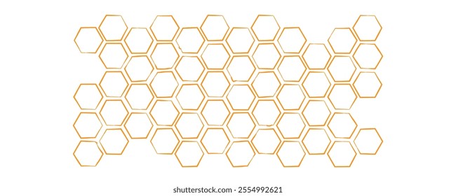 Propolis Honey comb. Textured Honeycomb structure. Honey, pollen, wax, parchment and bee products in sketch style. Stock vector illustration isolated on a white background.