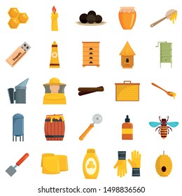 Propolis honey royal jelly icons set. Flat illustration of 25 propolis honey royal jelly vector icons for web