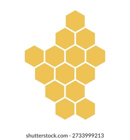 Propolis honeycomb flat illustration. Bee wax. Vector