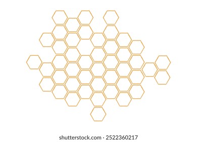 Propolis honeycomb. Hand drawn brush honey comb textured pattern. Image bee wax. Bee honey and propolis doodle vector illustration isolated on white background.