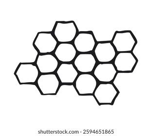 Propolis honeycomb isolated on white background. Vector hand drawn honey comb in doodle style