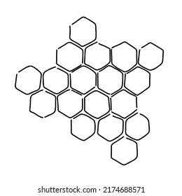 propolis honeycomb sketch. hand drawn honey comb. Black and white image bee wax. Bee honey and propolis doodle vector.