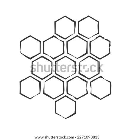 propolis honeycomb sketch. hand drawn grunge honey comb. Black and white image bee wax. Bee honey and propolis doodle vector icon illustration.
